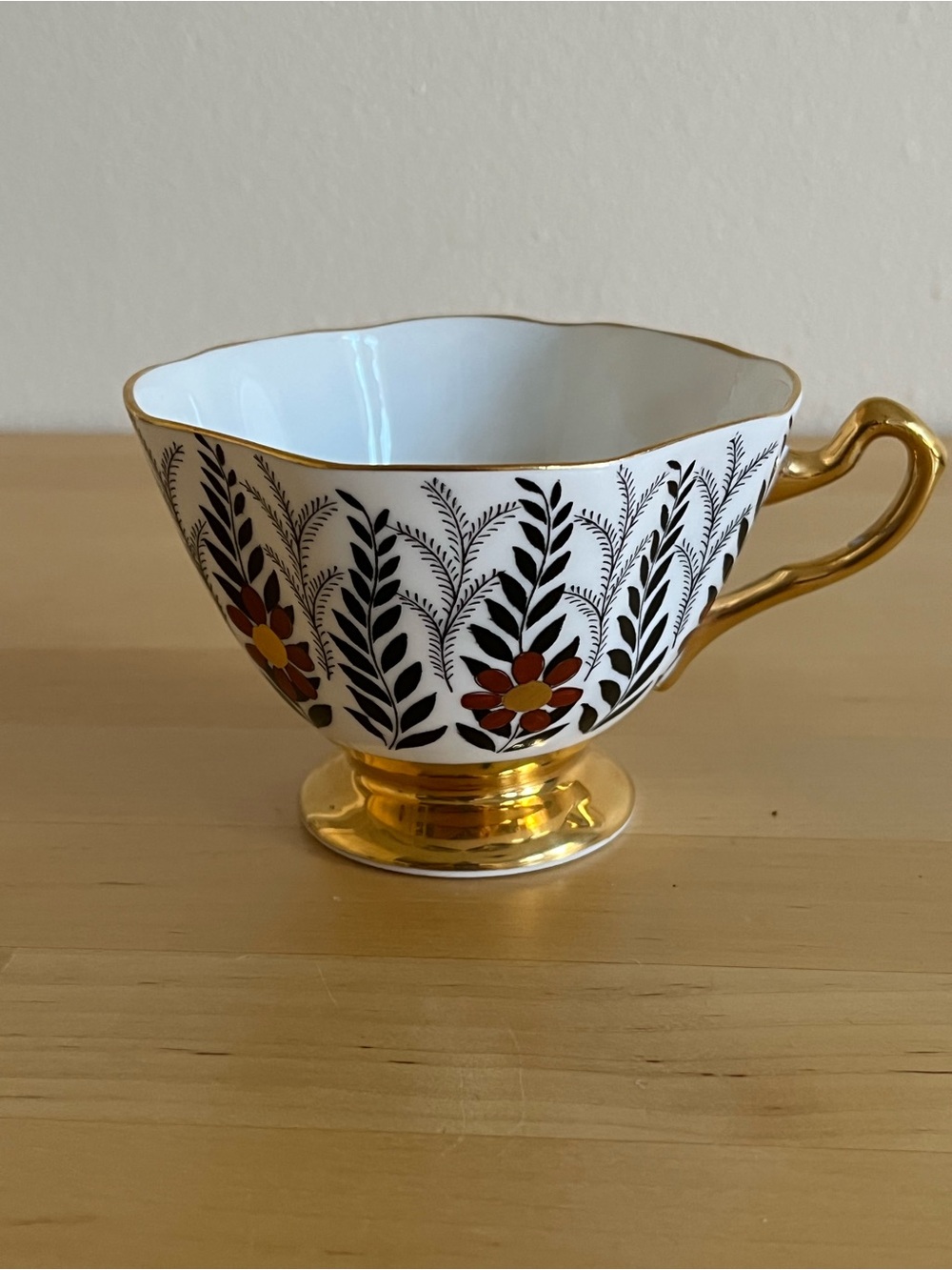 Vintage Rosina Floral Bone China Gold Gilded
Footed Tea Cup England #5197